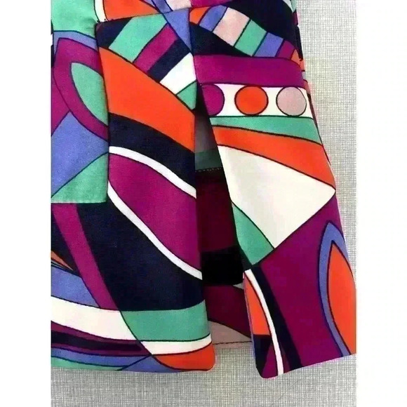 Jude Connally Sz S Megan Dress Retro Print Purple Stretch A-line Mod 60's Funky - Picture 10 of 16